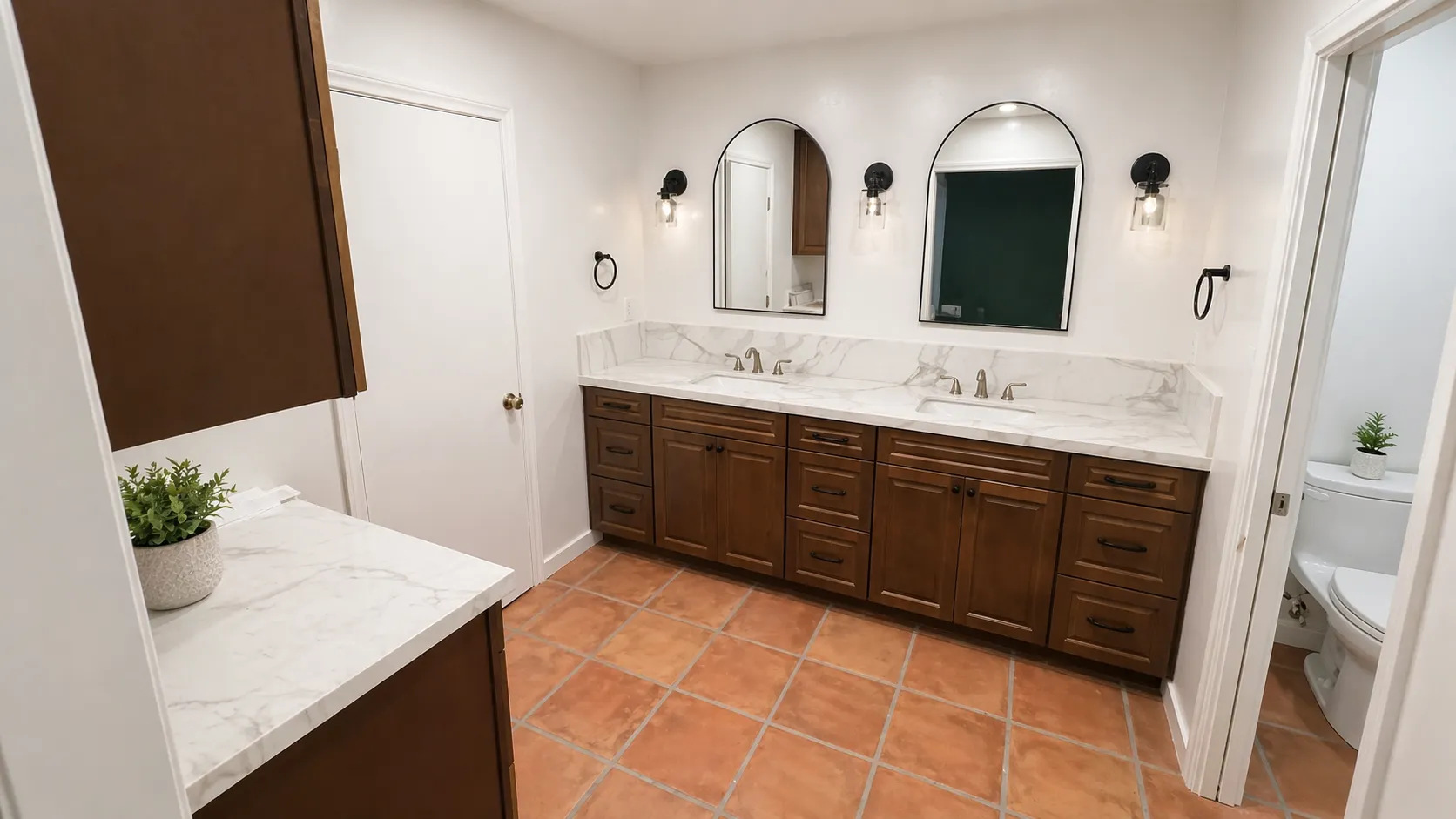 Modern Spanish Master Bathroom Remodel With Warmth and Character